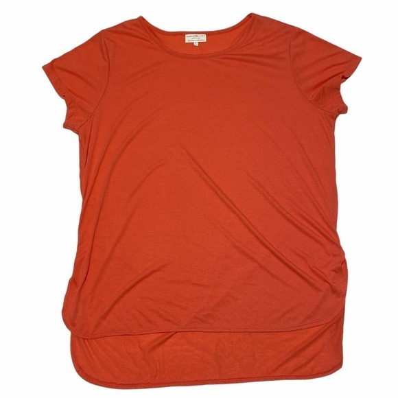 BOBBIE Brooks Red High Low Short Sleeve Blouse - Picture 5 of 11